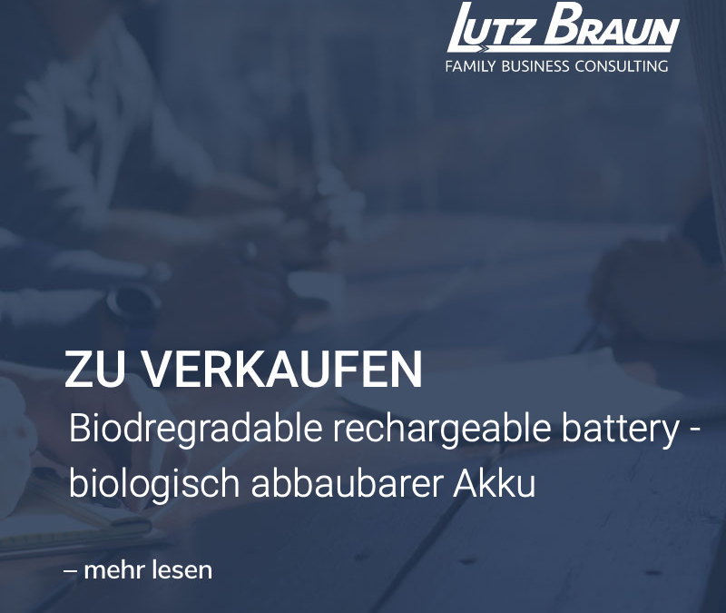 Biodegradable rechargeable battery – biologisch abbaubarer Akku